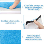 2 In 1 Cleaning Brush, Window Squeegee With Sponge, Cleaning Tools For Mirrors, Windows, Tiles, Car Glass