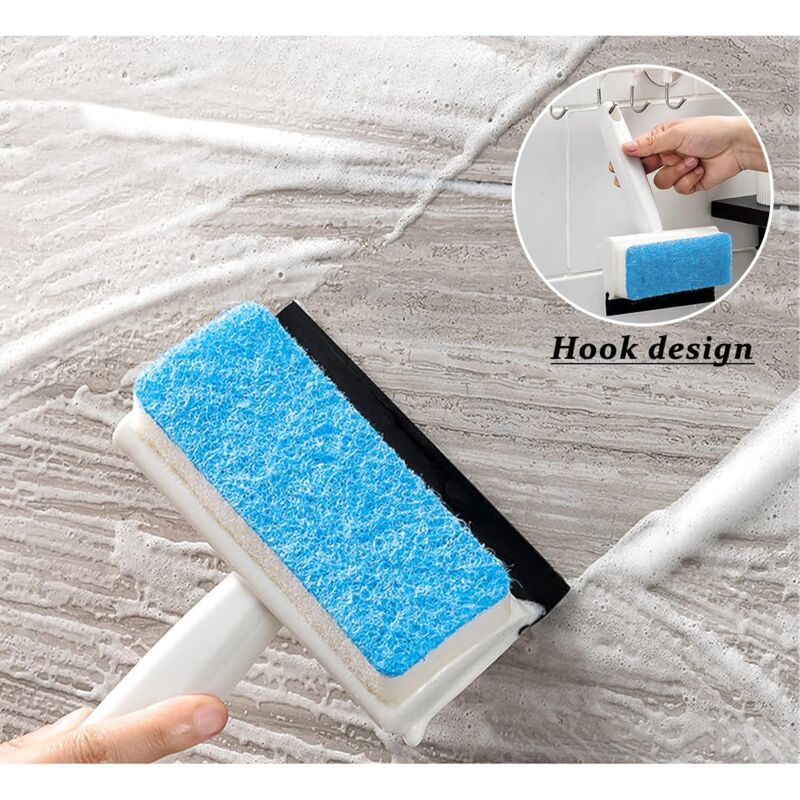 2 In 1 Cleaning Brush, Window Squeegee With Sponge, Cleaning Tools For Mirrors, Windows, Tiles, Car Glass