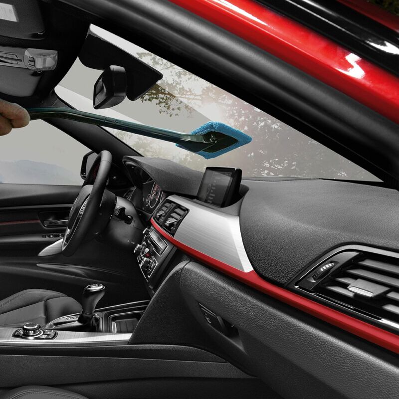 Interior Windshield Cleaner - Long Handle Car Windshield Cleaner Interior Windshield Cleaning Fog Moisture Removal -