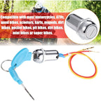 2 Wire Ignition Switch, Key Start Switch With 2 On-Off Buttons For Electric Scooter Atv Moped Go Kart