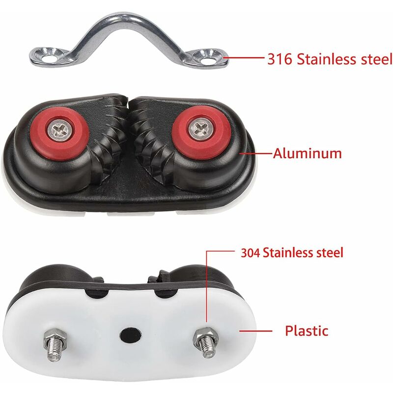 ROpe Cleats, Ball Bearing Quick Entry Cam Cleats For Line Sizes Up To 5/8 Inch, Dinghy Accessories