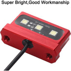 1Pc Cnc Motorcycle License Plate Light, Universal 12V Motorcycle LED Rear Brake Tail Light Lamp, White Light, Aluminum