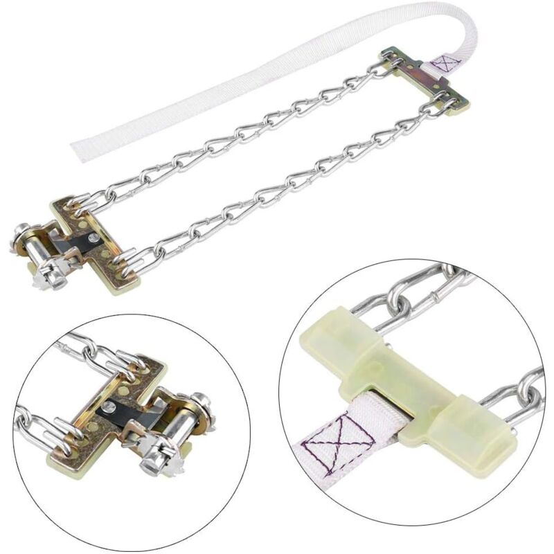 Tire Anti-Skid Chain, 3 pcs Steel Anti-Skid Chain For Car Snow Mud Chain(235-265Mm)