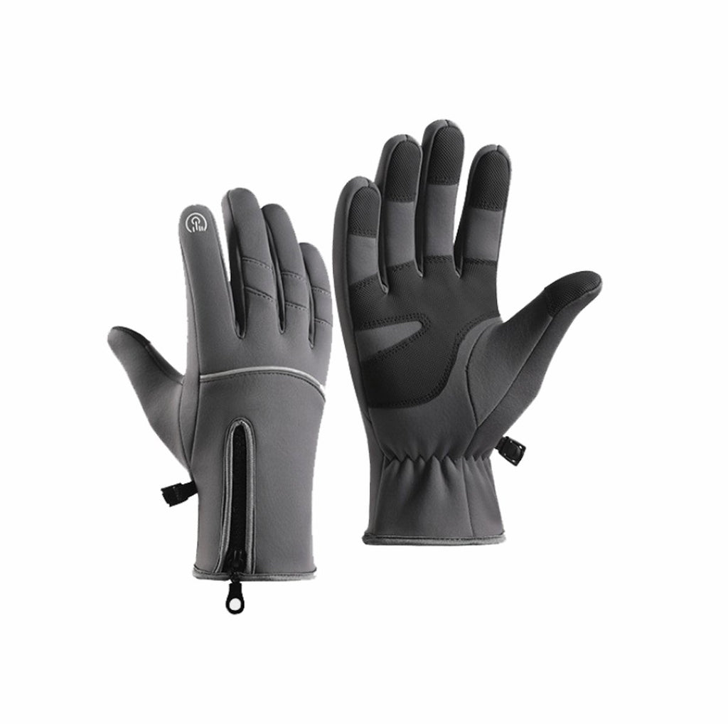Gloves - Cycling Gloves - Winter Gloves - Sports Gloves - Waterproof and Windproof Gloves - Anti-slip and Shock-absorbing Gloves - Touchscreen Compatible Gloves - Driving Gloves - Fishing Gloves - Unisex - Grijs