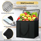 Insulated bag - Set of 2 reusable and insulated grocery bags - Insulated bag - Lunch bag - Picnic bag - Foldable insulated bag - Large, sturdy insulated bag