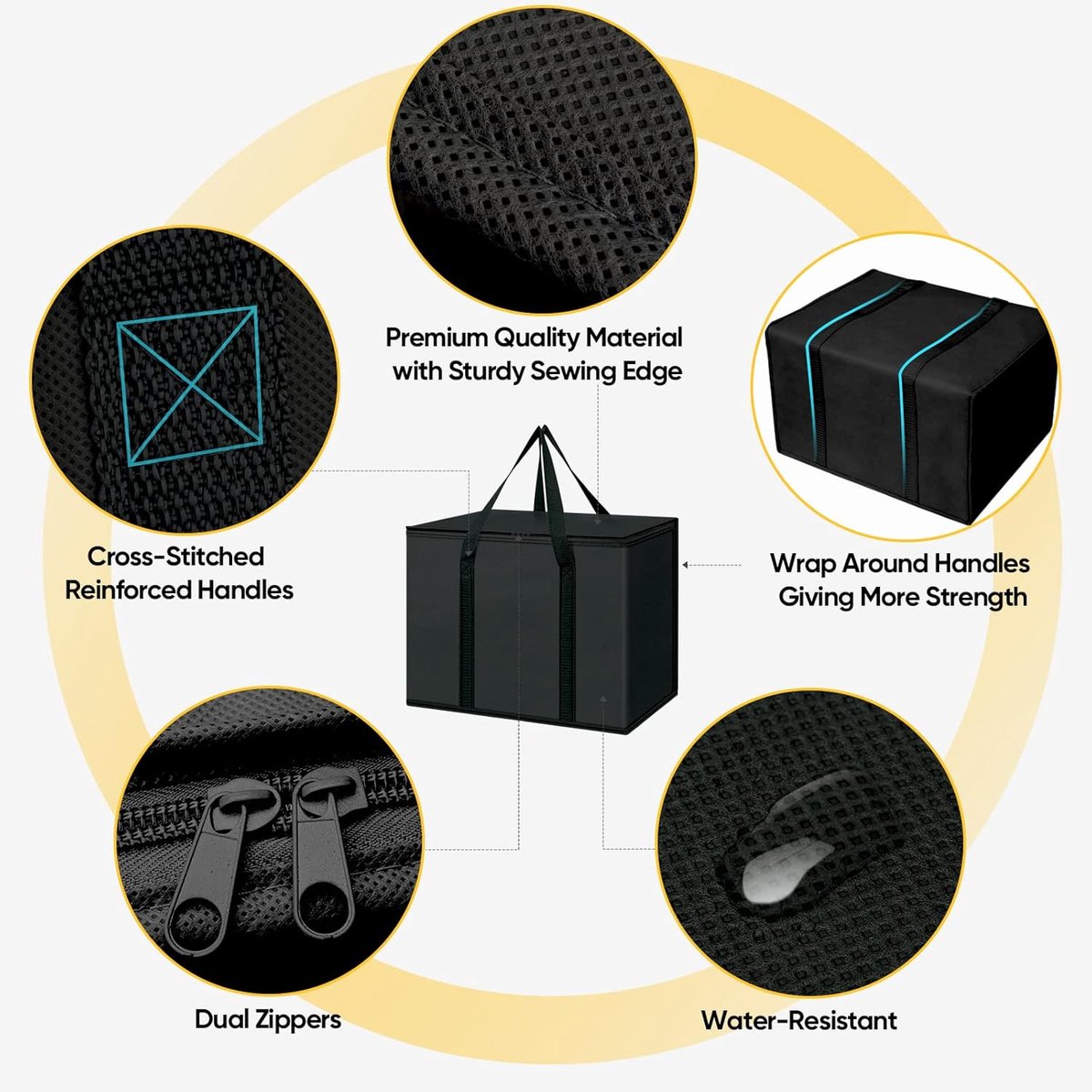 Insulated bag - Set of 2 reusable and insulated grocery bags - Insulated bag - Lunch bag - Picnic bag - Foldable insulated bag - Large, sturdy insulated bag