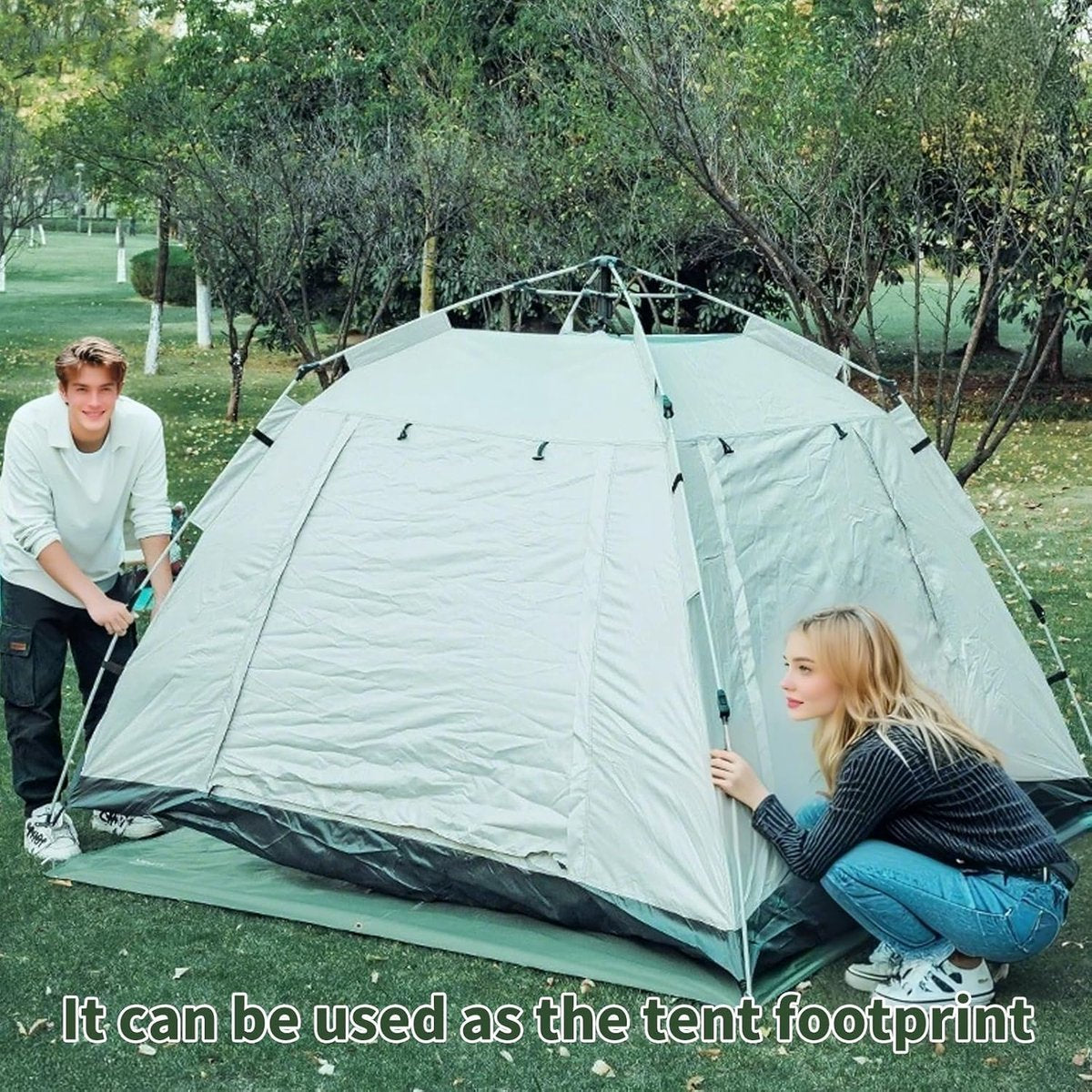 Waterproof camping tarp 2x1.5m - With rings - Heavy-duty groundsheet for tents, outdoor blankets and hammocks