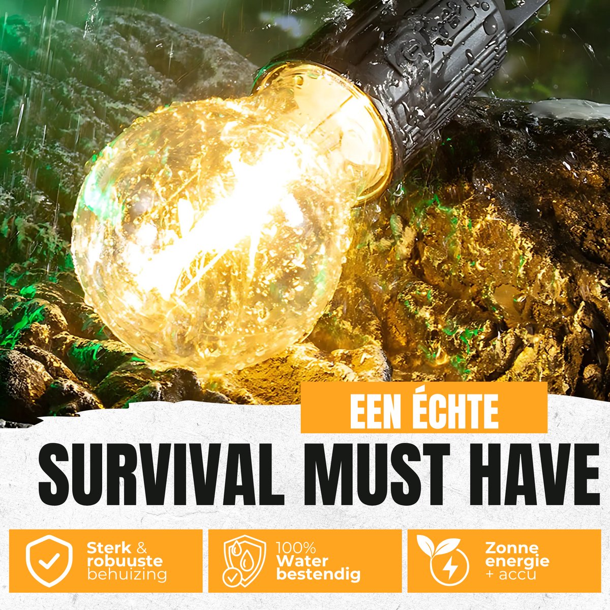 2-piece camping lamp - emergency lighting - 3 settings - camping lamp - rechargeable camping lamp - tent lamp