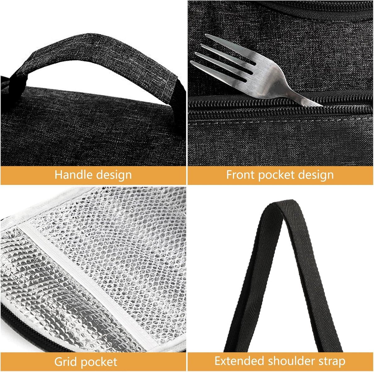 Picnic bag - Lunch bag - Lunch bag for adults - Insulated lunch bag for men - Reusable cooler - Waterproof and easy to clean - For work, travel, picnics, outdoor activities, school, and the office