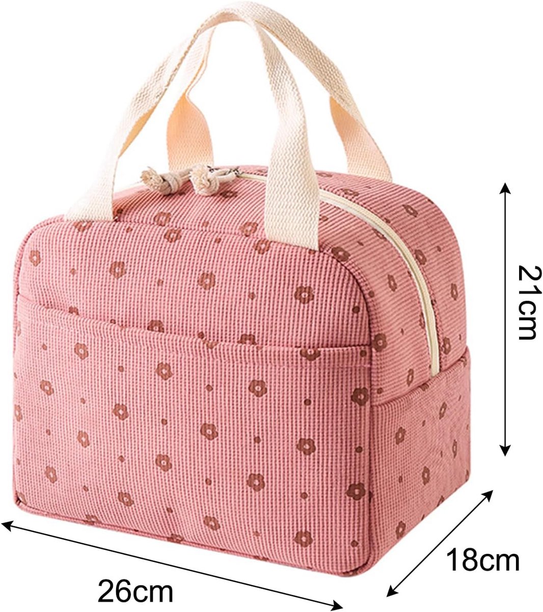 Women's Insulated Lunch Bag - Pink Insulated Bag for Work and School