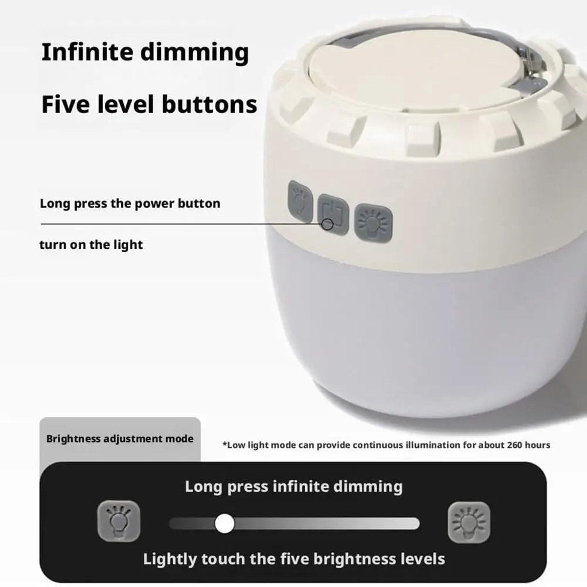 Camping lamp - Camping light - Flashlight - Rechargeable camping lamp - Tent light - Rechargeable - 3200mAh - Suitable for hiking and camping