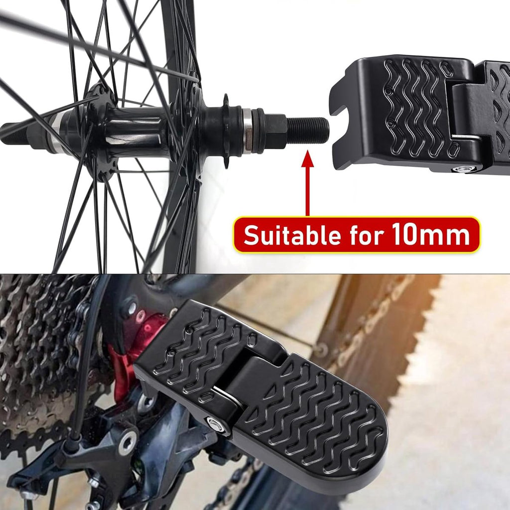 2-Piece Set - Bicycle Pedals - Pedal - U-Shaped Pedals for Electric Bikes - Aluminum Bicycle Pedals - Non-Slip Electric Bike Pedals - Folding Pedals - For Electric Bikes, Mountain Bikes, Folding Bikes - 10mm U-Slot - Black