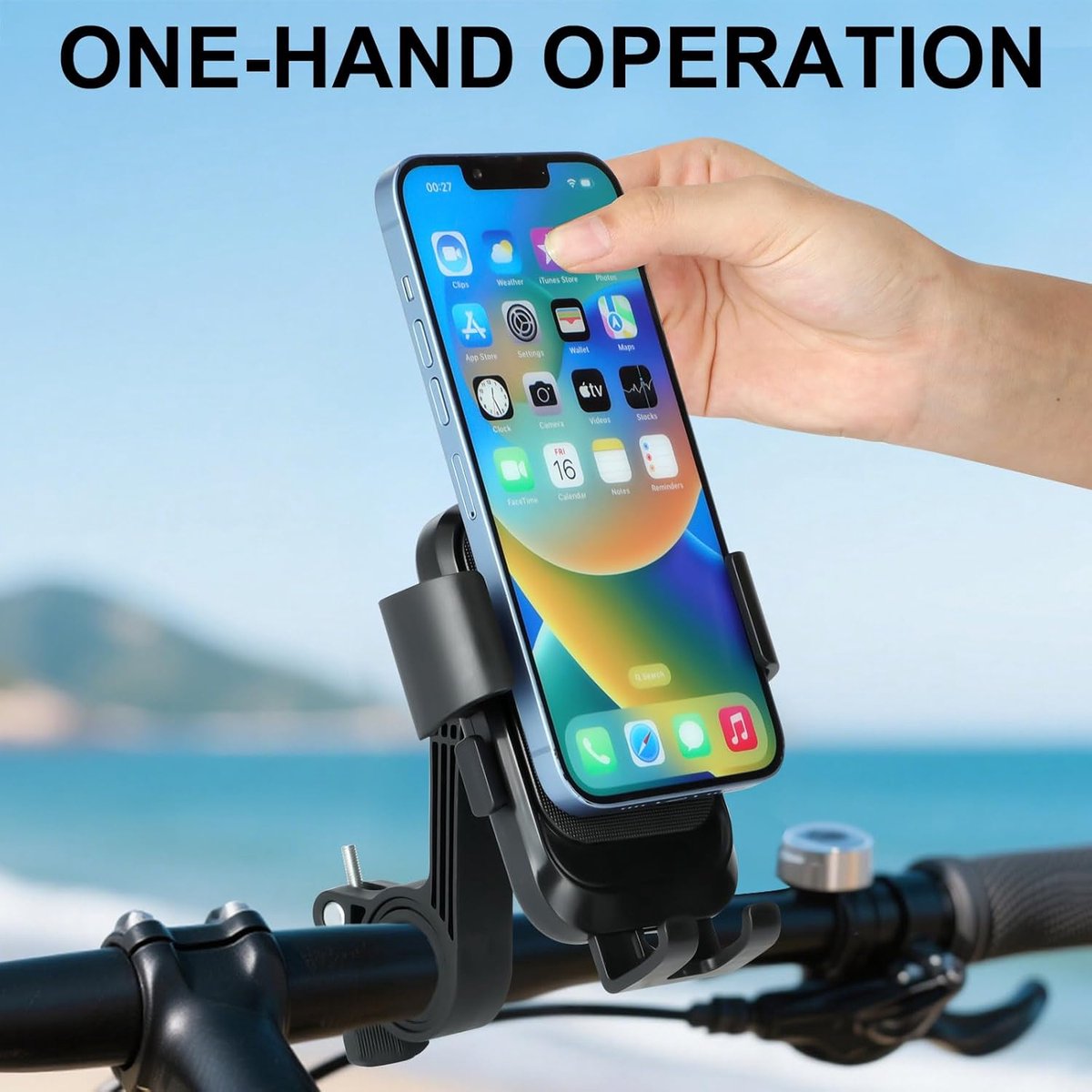 Bicycle Phone Holder - Motorcycle Phone Holder - 1 Second Automatic Locking - 360 Degree Rotating Bicycle Handlebar Phone Holder - Suitable for Mountain Bikes, Electric Scooters, and Other Models