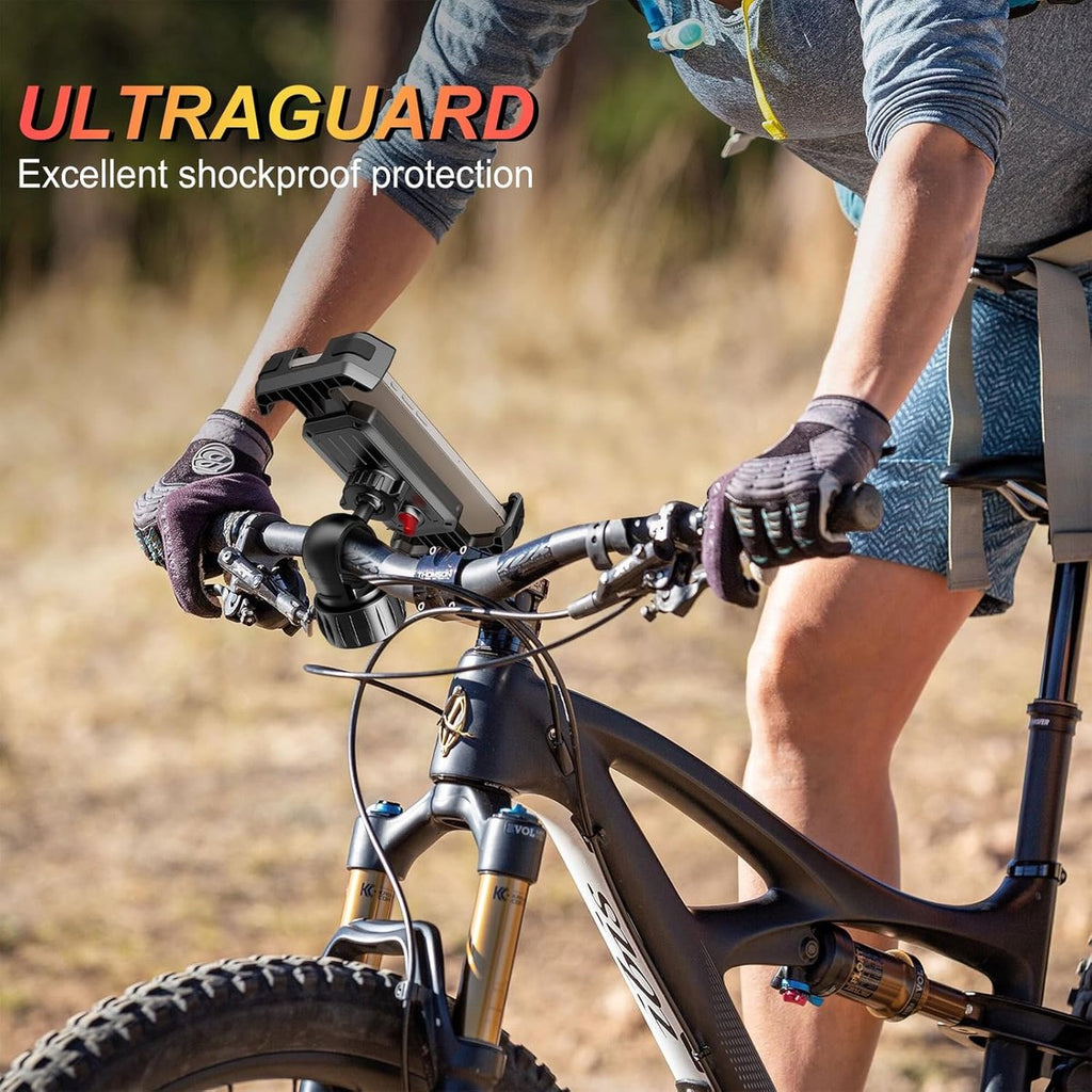 Bicycle Phone Holder - Easy to Install - Motorcycle Phone Holder - [Ultra-Stable Bicycle Phone Holder - Electric Scooter Handlebar Phone Holder - For 4.7 to 7 inch Phones - Bicycle Accessories]