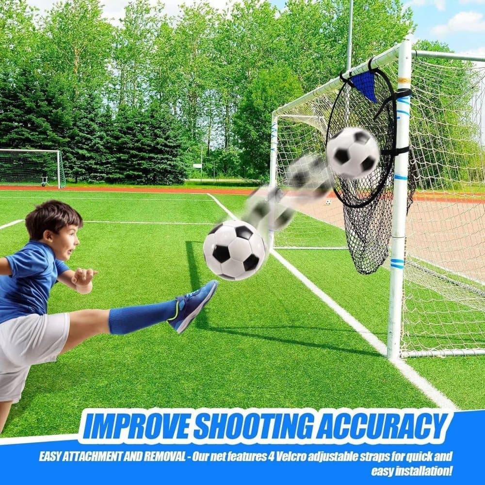 2 Football Goal Training Nets, durable stable for shooting practice easy to assemble and remove, Yellow