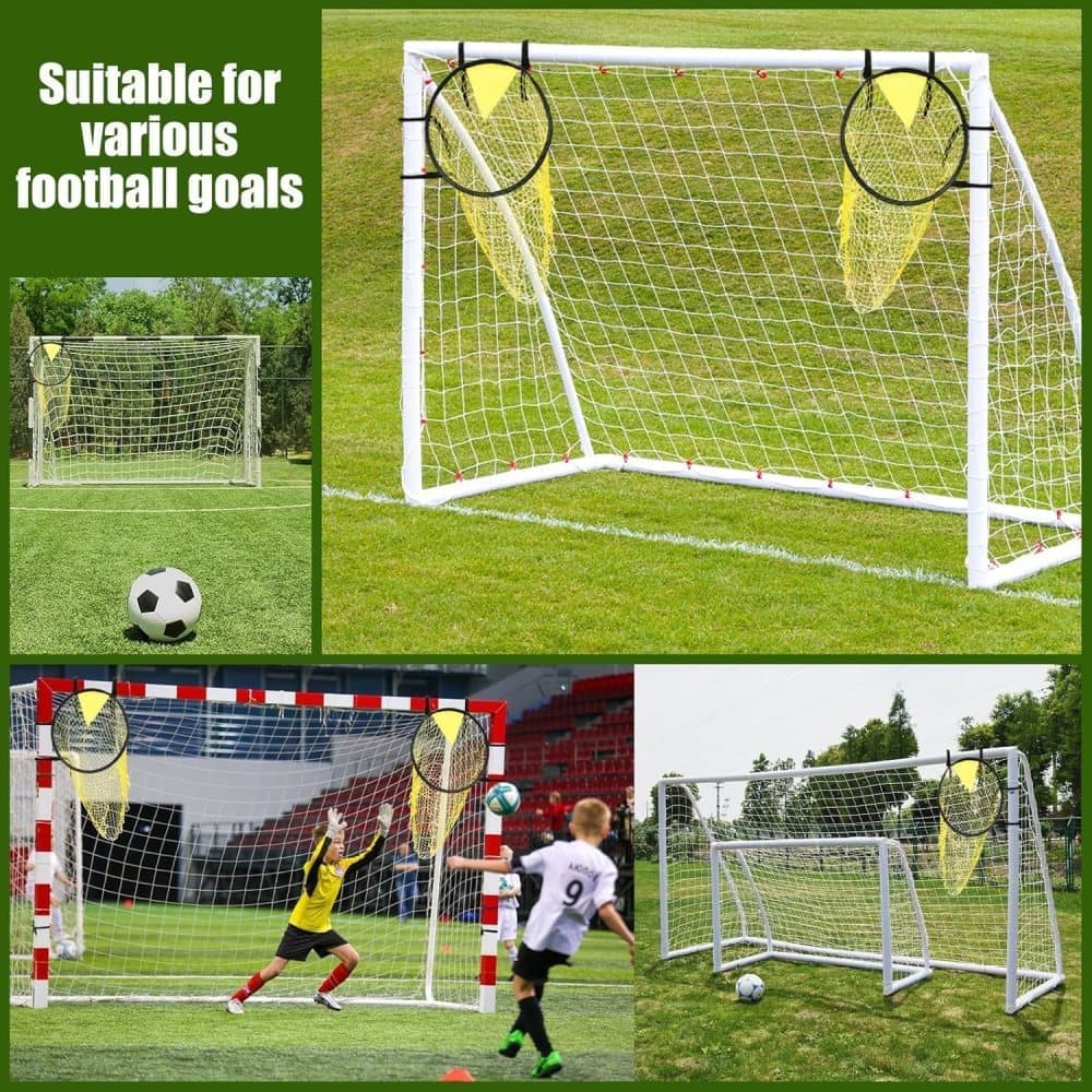 2-Pack Football Goal Training Nets, Durable Stable for Shooting Practice, Easy to Assemble Remove, Black, 7.3 x 4.1 x 3.3 ft