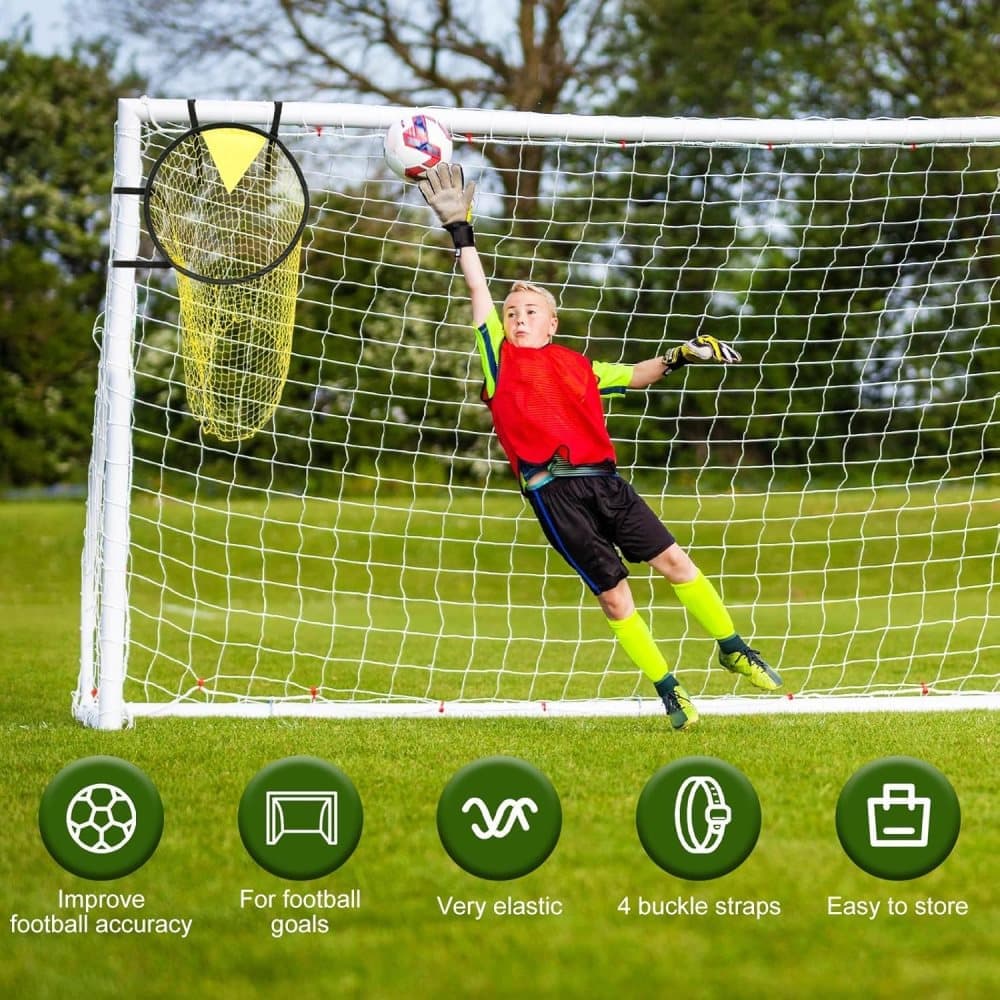 2-Pack Football Goal Training Nets, Durable Stable for Shooting Practice, Easy to Assemble Remove, Black, 7.3 x 4.1 x 3.3 ft