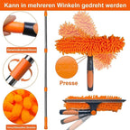 2-in-1 Window Squeegee with Telescopic Handle, 4.5m, Gray - Effective Cleaning for High Windows, Cars, Showers, Indoors & Outdoors