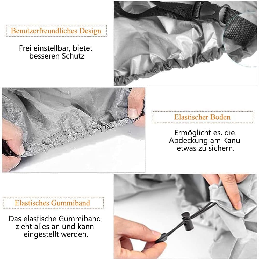 Waterproof Kayak Cover 420D Thick, Dust and UV Protection, Universal for Canoe SUP Boat, Outdoor Use, M