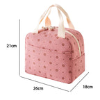 Insulated Corduroy Lunch Bag Cooler Leak-proof for Picnics and Work, 26cm
