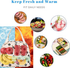 Insulated Corduroy Lunch Bag Cooler Leak-proof for Picnics and Work, 26cm