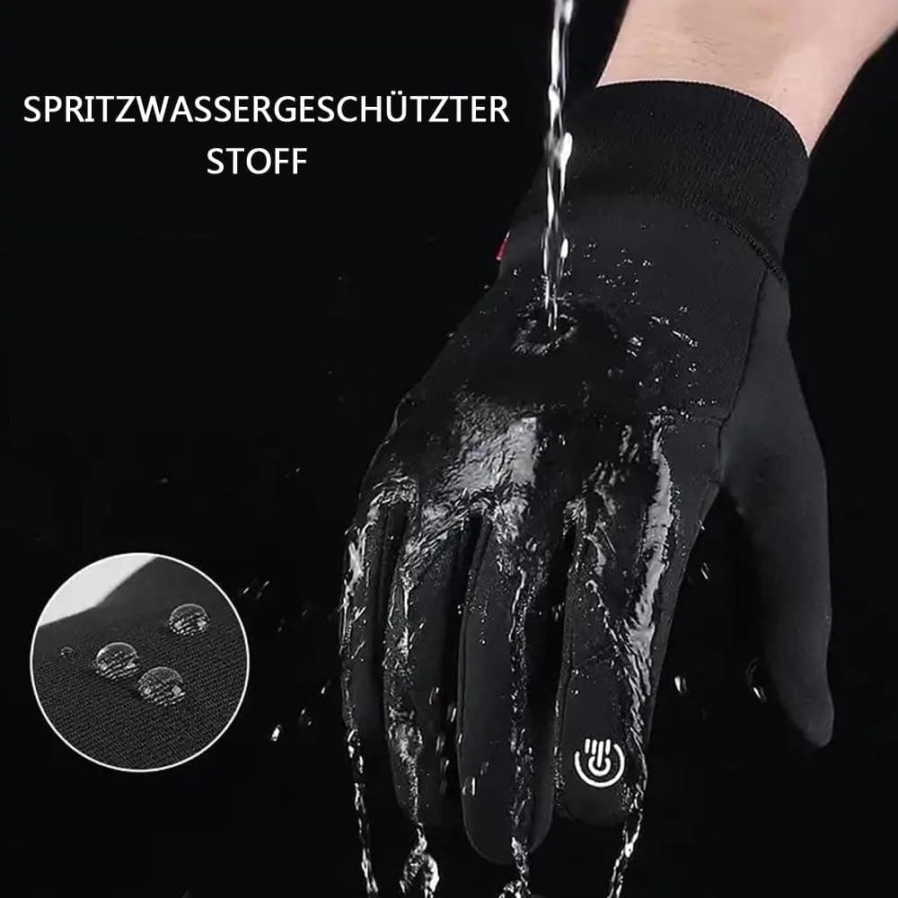 Waterproof cycling gloves unisex winter warm sports with touch screen anti-slip wind and heat insulating, XL