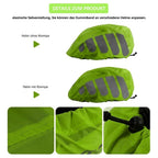 Reflective Bicycle Helmet Cover, Water and Wind Resistant Rain Cover, Green