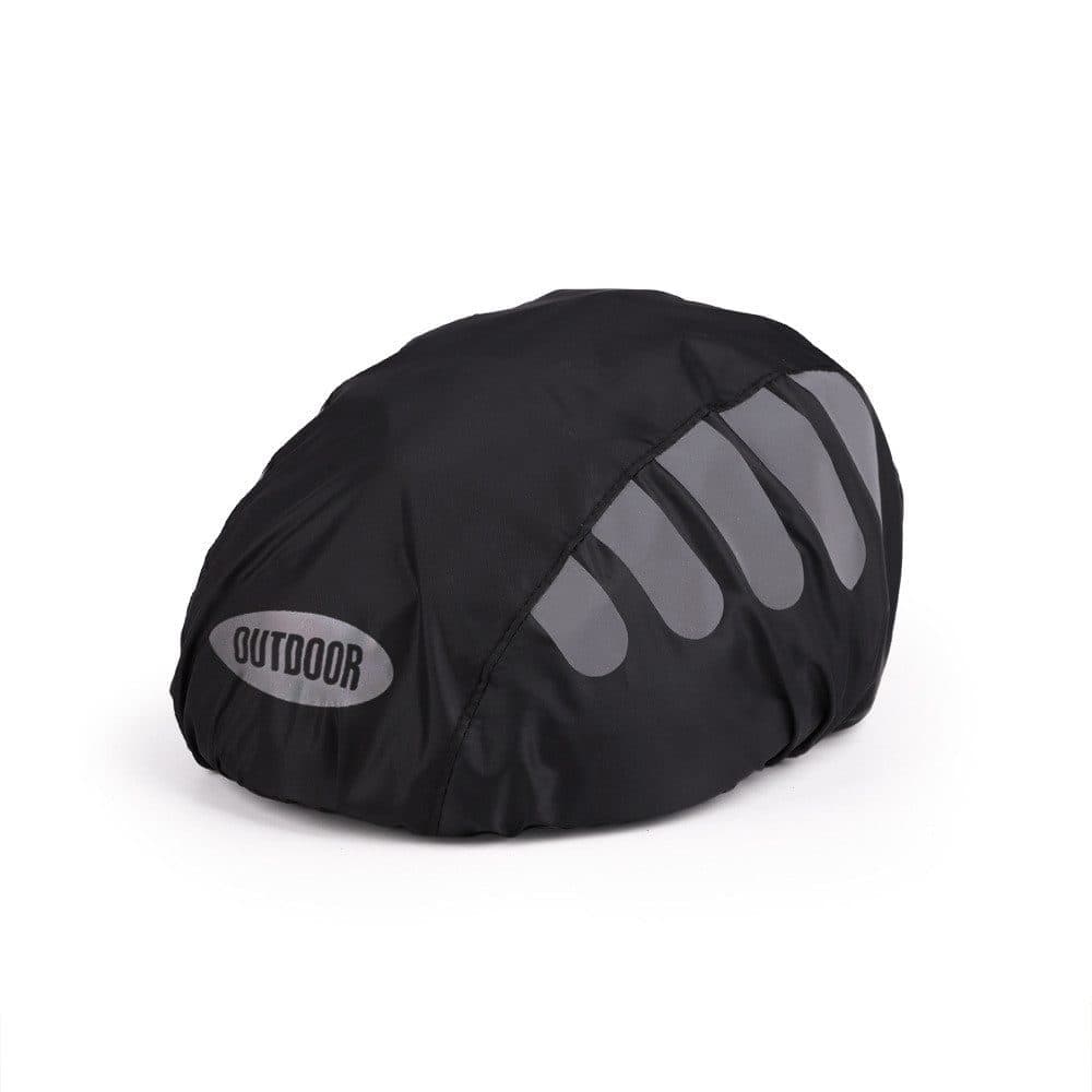 Reflective Bicycle Helmet Cover, Water and Wind Resistant Rain Cover, Black
