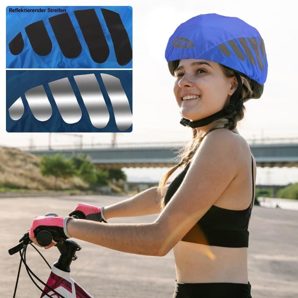 Reflective Bicycle Helmet Cover, Universal Wind and Water Resistant, Compatible with All Bikes, Orange