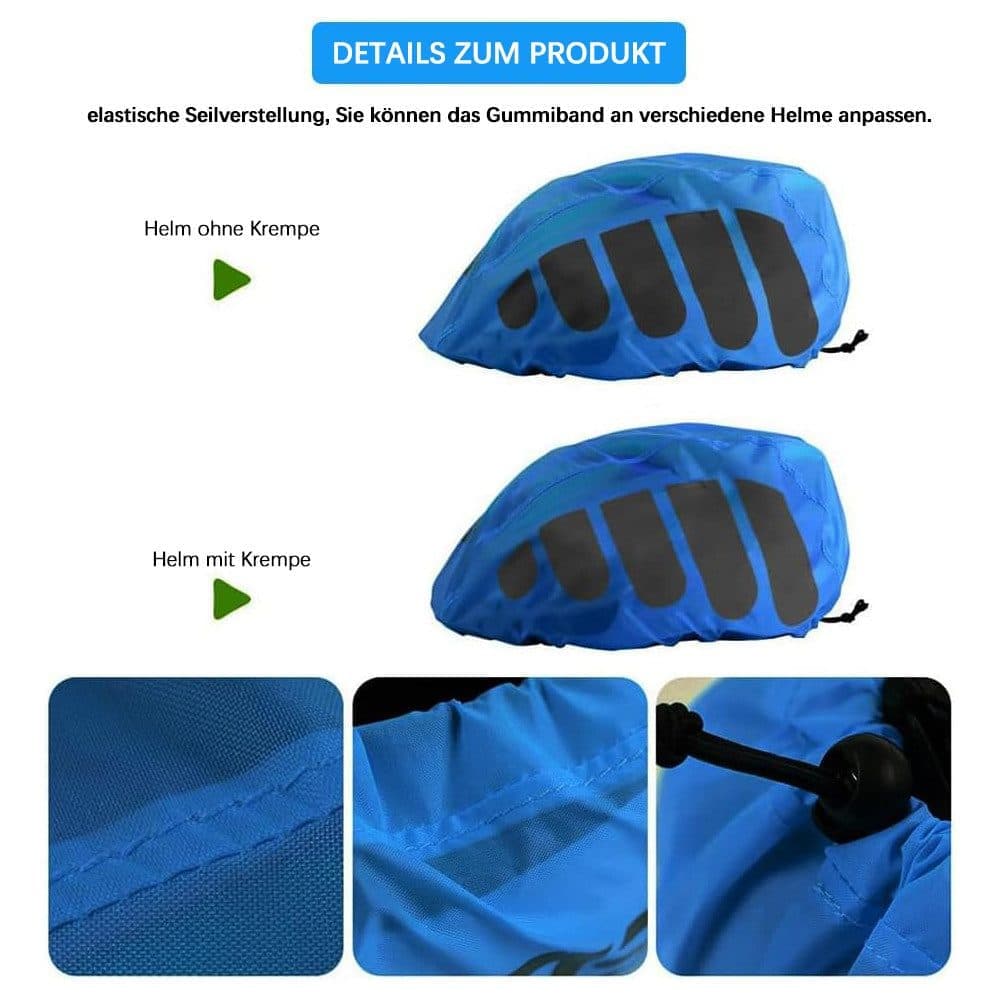 Reflective Bicycle Helmet Cover, Wind and Water Resistant, Universal Fit, Blue