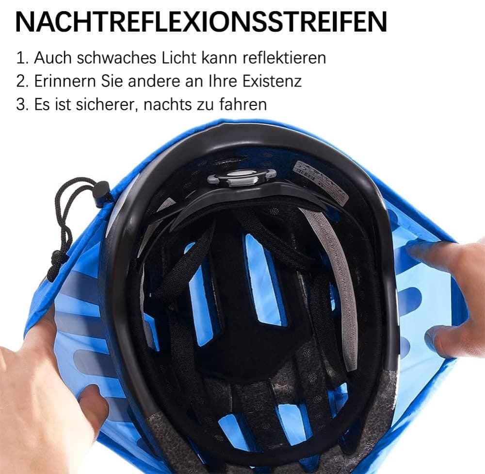 Reflective Bicycle Helmet Cover, Wind and Water Resistant, Universal Fit, Blue