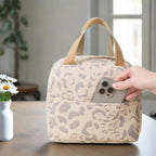 Insulated Lunch Bag Orange, Portable Small Cooler Bag for Food, Reusable for Office Gym Beach Travel, with Handle