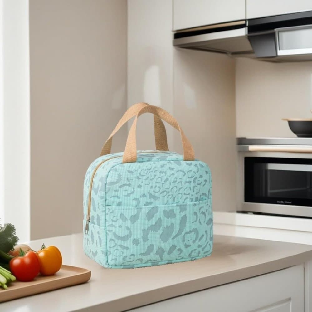 Insulated Lunch Bag Blue, Portable Small Cooler Bag for Food, Reusable for Office Gym Beach Travel