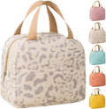Insulated Lunch Bag Portable Small Reusable Cooler Bag for Food Office Gym Beach Travel, White