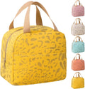 Insulated Lunch Bag Reusable Portable Small Cooler for Food, Office Gym Beach Travel, Yellow