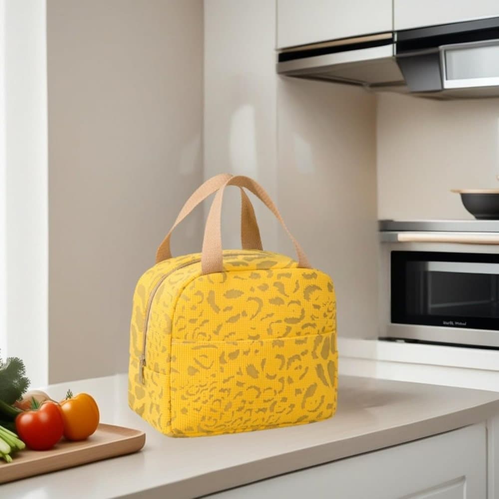 Insulated Lunch Bag Reusable Portable Small Cooler for Food, Office Gym Beach Travel, Yellow