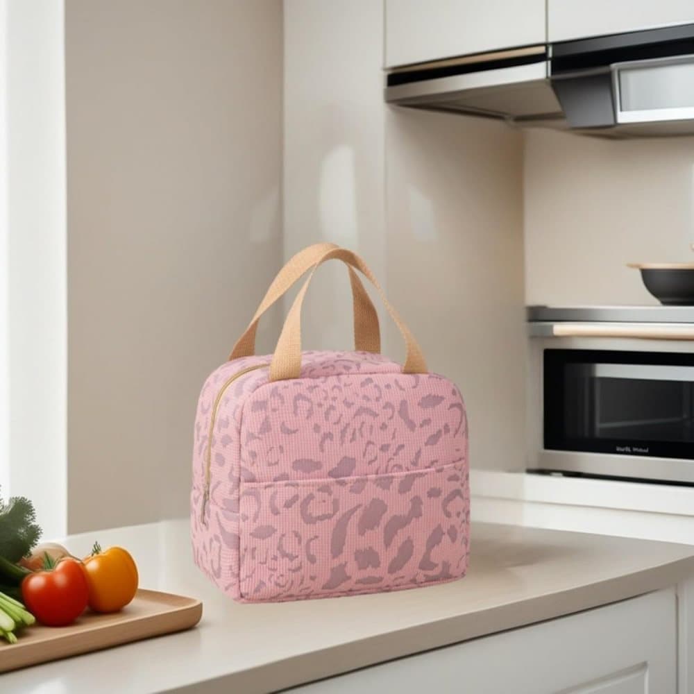 Portable Insulated Lunch Bag Reusable Cooler for Food Office Gym Beach Travel, Pink