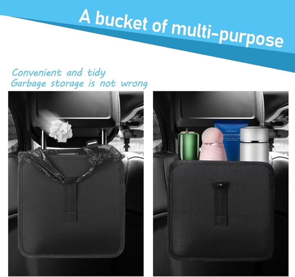Universal Car Back Seat Storage Bag, Waterproof Small Garbage Container for Travel and Car Interior, Compatible with All Cars