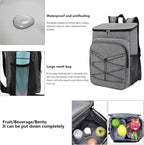 Large Capacity Insulated Backpack Cooler Bag Waterproof for Picnic Camping Lunch Grill, Dark Blue