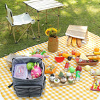 Large Capacity Insulated Backpack Cooler Bag Waterproof for Picnic Camping Lunch Grill, Dark Blue