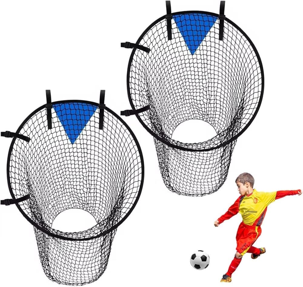 2-Pack Black Soccer Goal Net for Shooting Training, Portable Foldable, for Backyard and Park, 6x4ft