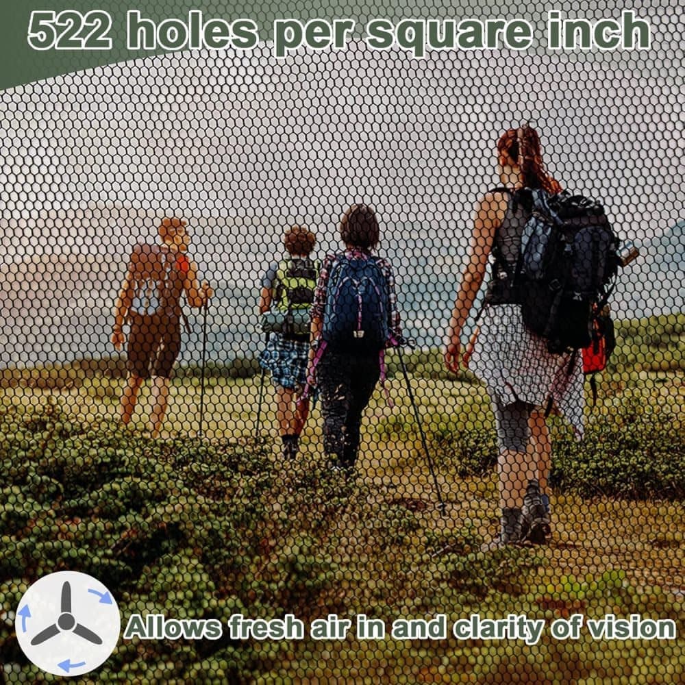 4 pcs Mosquito Net for Hat, Dark Green, Waterproof Adjustable Ultra-fine with Storage Bag, for Fishing Hiking Camping Garden