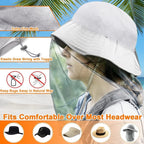 4 pcs Mosquito Net for Hat, Waterproof Adjustable Ultra-fine with Storage Bag, Gray, for Fishing Hiking Camping Garden