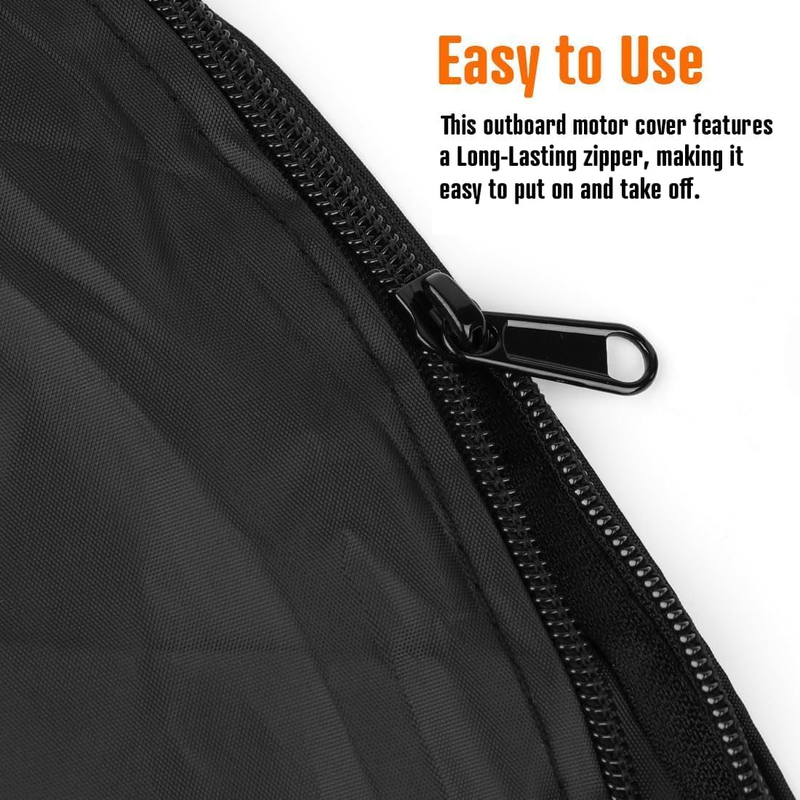 600D Oxford Cloth Outboard Motor Cover, Waterproof UV Resistant Boat Engine Protective Cover for Yacht Fishing Boat（30-60HP）