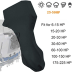 600D Oxford Cloth Outboard Motor Cover, Waterproof UV Resistant Boat Engine Protective Cover for Yacht Fishing Boat（60-100HP）