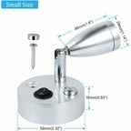 2 Pcs 12V LED Spot Reading Lights 3000K 3W Adjustable Switch Silver