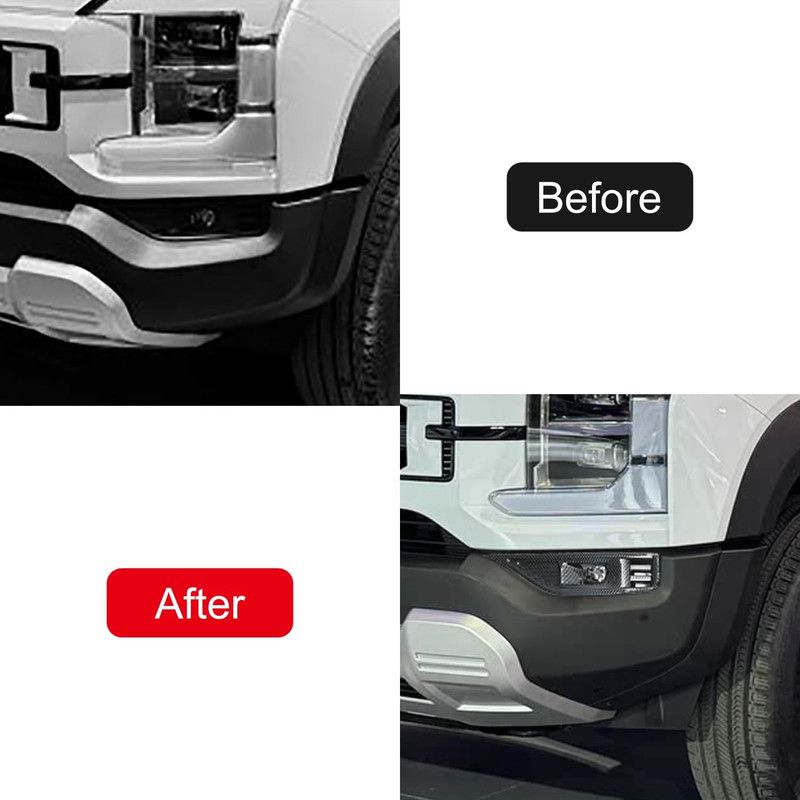 BYD Shark 6 Side Fender Marker Light Covers | 3 Surface Finishes Available: Black, Chrome, Carbon Fiber Truck Exterior Cover (Carbon Fiber)