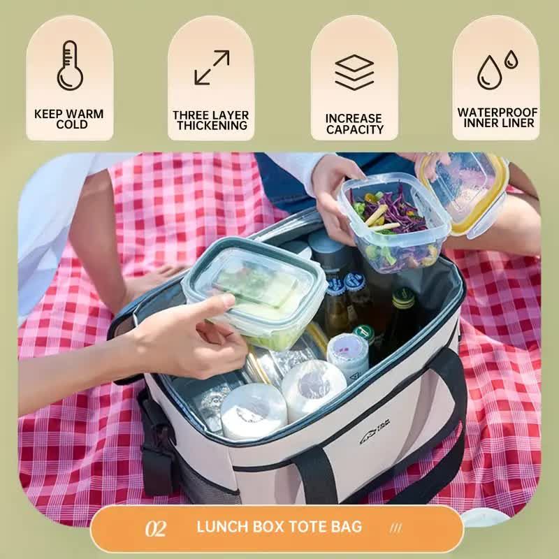 Portable Insulated Cooler Bag for Camping and Picnics, Durable Thermal Storage Tote, Blue