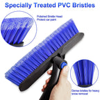 Telescopic Ice Scraper & Snow Brush 3-in-1 – Car Brush with 360° Rotating Head & Ergonomic Handle Blue