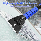 Telescopic Ice Scraper & Snow Brush 3-in-1 – Car Brush with 360° Rotating Head & Ergonomic Handle Blue